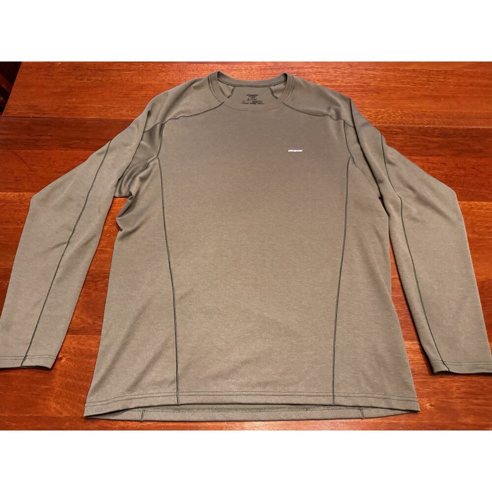 Large Patagonia Capilne 3 Mid weight Base Layer Long Sleeve Shirt Gray